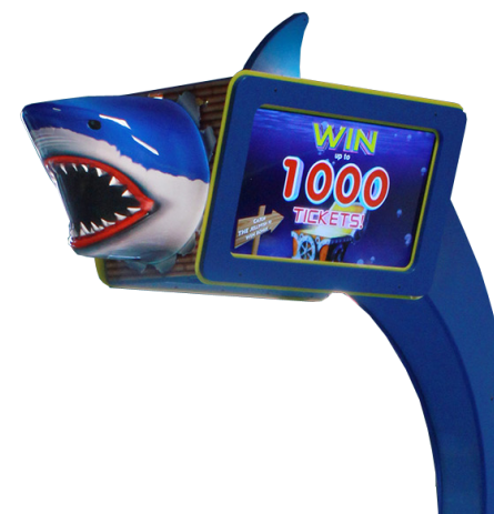 Distortion Printed Shark Head Form for Harpoon Lagoon Arcade Game